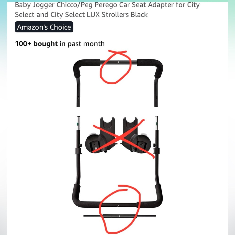 Baby Jogger Car Seat Adapter for City Select (and LUX) Strollers